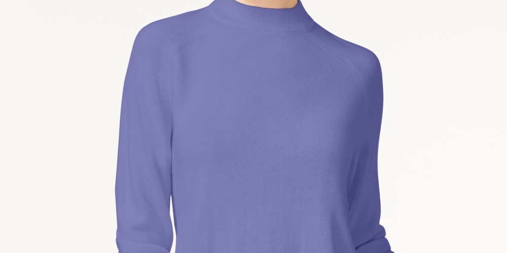 Karen Scott Suéter Feminino com Zíper nas Costas e Gola Simulada Roxo Tamanho XS