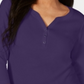Camisa Henley de algodão feminina Karen Scott, roxa, tamanho pequeno, médio
