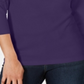 Camisa Henley de algodão feminina Karen Scott, roxa, tamanho pequeno, médio