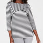 Karen Scott Blusa Listrada Feminina Cinza Tamanho Grande