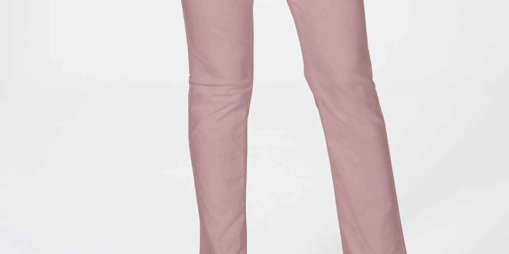 Calça jeans feminina Charter Club Lexington reta rosa tamanho 8 pequena