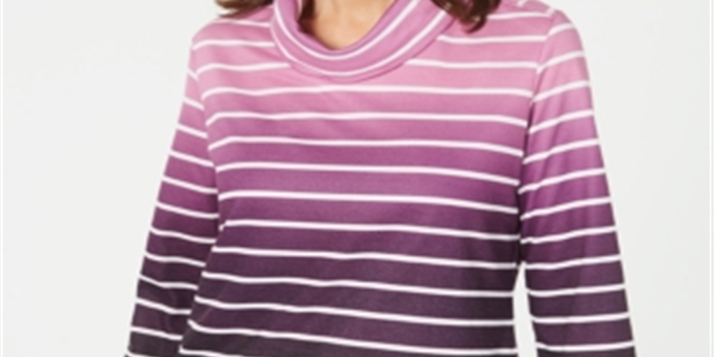 Karen Scott Sport Listrado Gola Alta Feminino Roxo Tamanho Grande