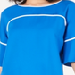 Blusa feminina Alfani com mangas bufantes e decote alto, azul-marinho, tamanho pequeno G