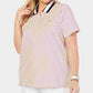 Polo Tommy Hilfiger Plus Size com Estampa de Bolinhas Rosa Tamanho 1X
