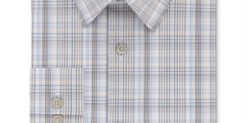 Camisa social xadrez masculina Calvin Klein, semi-ajustada, marrom, tamanho 36-37