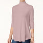 Blusa feminina de gola alta JM Collection, rosa, tamanho P