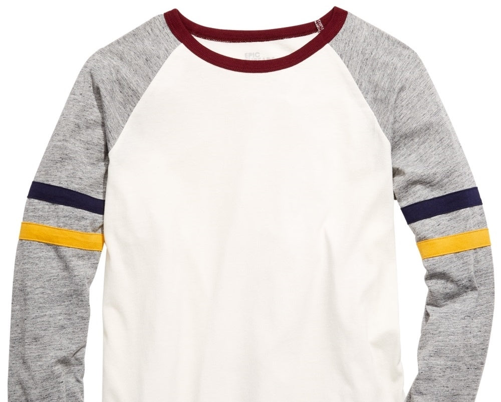 Camiseta listrada com blocos de cores Brett Big Boys da Epic Threads, bege, tamanho extragrande