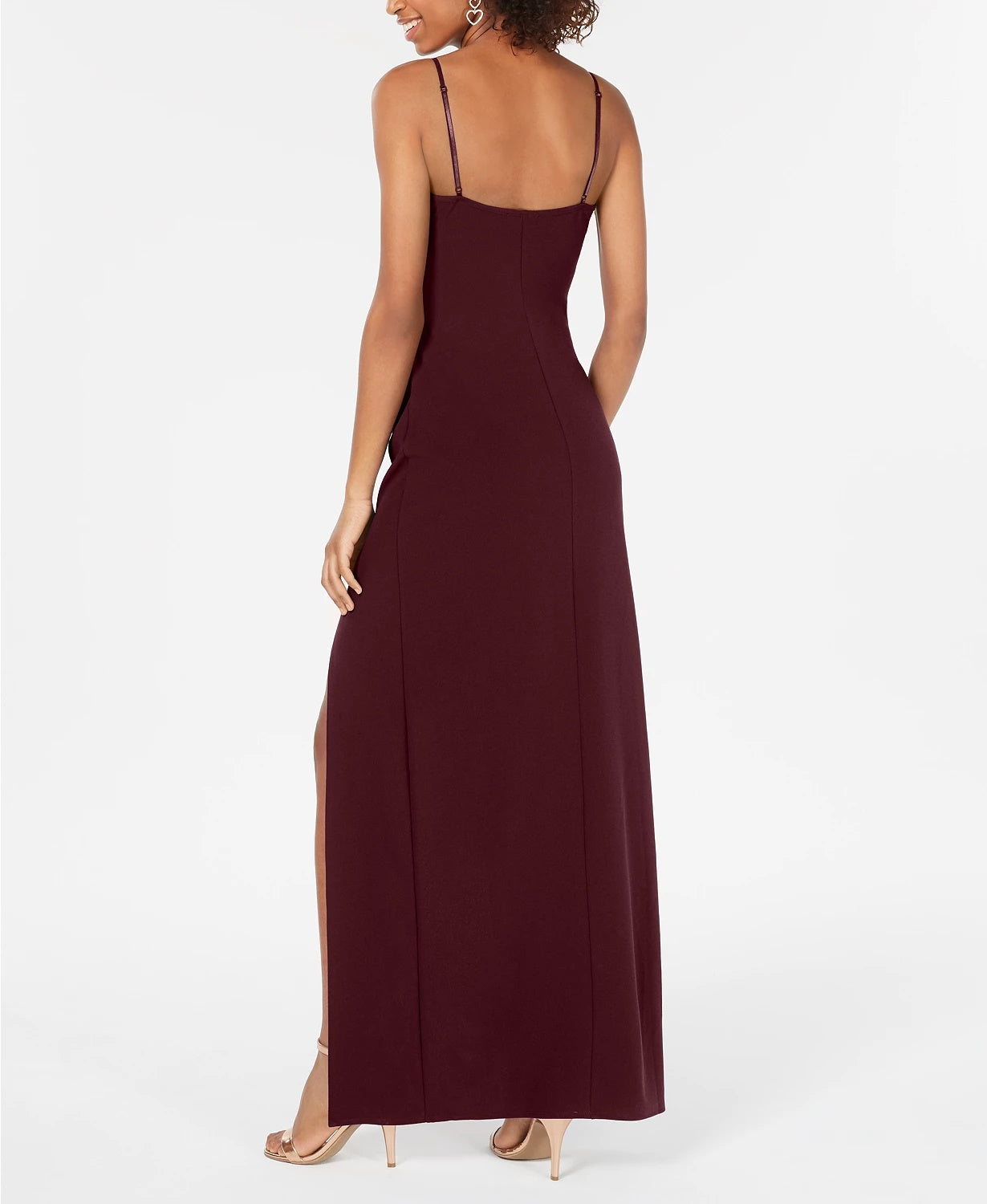 Vestido infantil com fenda alta e sundae esmeralda, roxo, tamanho XX-grande