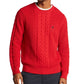 Suéter de malha trançada Nautica Sail Classic Fit masculino, vermelho, tamanho X-G
