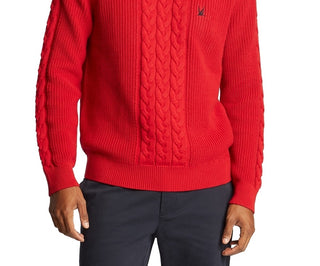 Suéter de malha trançada Nautica Sail Classic Fit masculino, vermelho, tamanho X-G