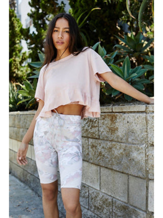 Camiseta feminina Free People rosa claro, curta, tamanho X-S