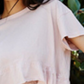 Camiseta feminina Free People rosa claro, curta, tamanho X-S