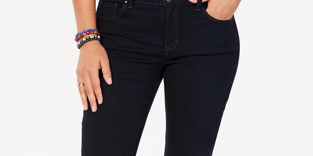 Jeans Bootcut Feminino Style &amp; Co Cintura Média Azul Marinho Tamanho 12S