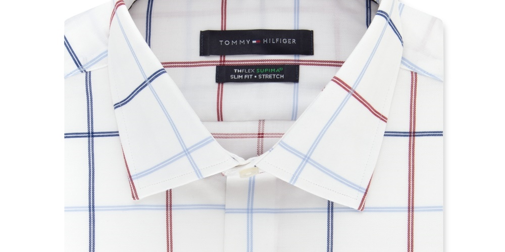 Camisa social xadrez slim fit masculina Tommy Hilfiger vermelha tamanho 14,5 x 32-33