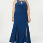 Vestido moderno com tachas feminino Morgan &amp; Company, azul, tamanho 16W