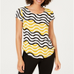 Blusa Alfani Feminina Estampada Onda Amarela Tamanho M Petite G
