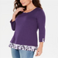 Karen Scott Blusa Feminina Estampada Roxa Tamanho Pequeno P