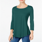 Blusa feminina manga três quartos JM Collection Sequoia tamanho pequeno G