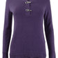 Karen Scott Suéter Henley Feminino de Algodão Roxo Tamanho Pequeno