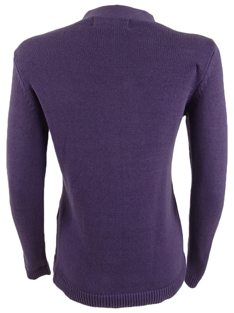 Karen Scott Suéter Henley Feminino de Algodão Roxo Tamanho Pequeno