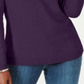 Karen Scott Suéter Henley Feminino de Algodão Roxo Tamanho Pequeno