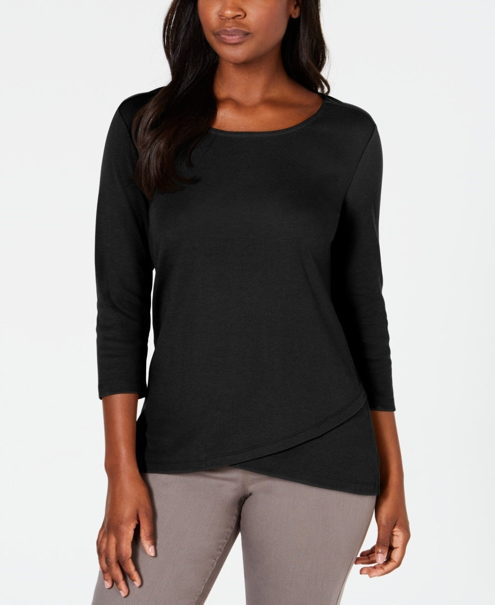 Karen Scott Top Tulip Hem Feminino Preto Tamanho P