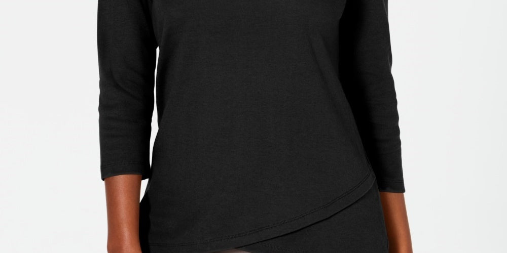 Karen Scott Top Tulip Hem Feminino Preto Tamanho P