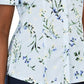 Camisa feminina Karen Scott de algodão com estampa floral, azul, tamanho médio