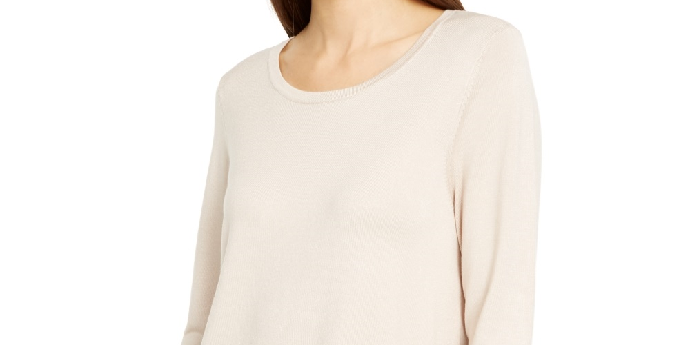 Alfani Women's Hardware SeaPullover Sweater Bege Tamanho Pequeno Pequeno