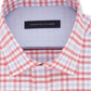 Camisa social masculina Tommy Hilfiger justa com estampa elástica azul xadrez, tamanho 15,5 x 32 x 33