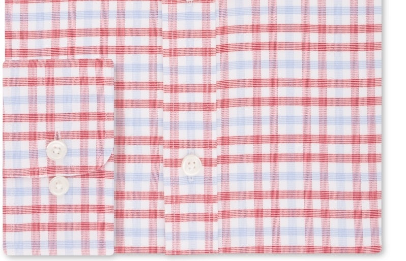 Camisa social masculina Tommy Hilfiger justa com estampa elástica azul xadrez, tamanho 15,5 x 32 x 33
