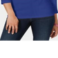Camisa Henley de algodão feminina Karen Scott, azul, tamanho pequeno G