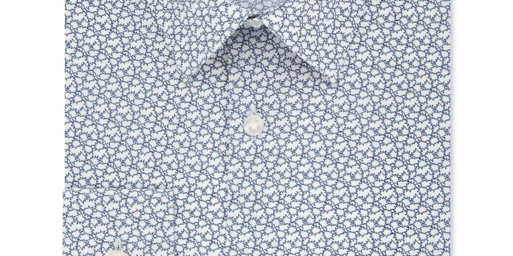 Camisa social masculina Calvin Klein com ajuste extra fino e estampa elástica com regulagem de temperatura, azul, tamanho 12x32x33