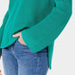Suéter feminino de algodão com ponto waffle Style &amp; Co, verde, tamanho X-S