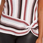 Suéter feminino listrado com torção lateral INC International Concepts, rosa, tamanho -0X