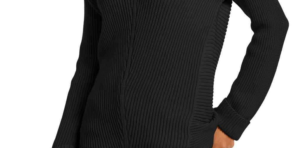 Camiseta feminina texturizada, lisa, manga comprida, gola V, preta, tamanho extragrande