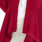 Cardigan feminino canelado com bainha de lenço JM Collection, vermelho, tamanho pequeno