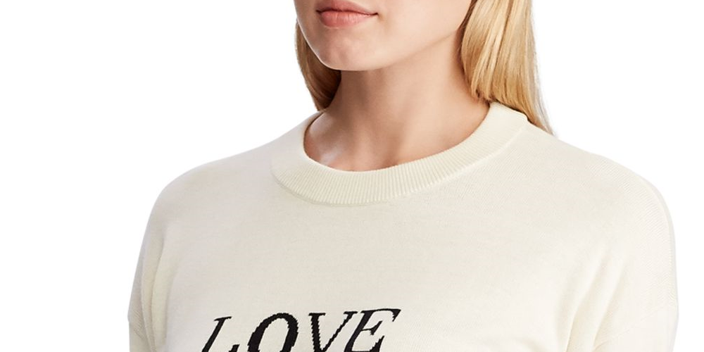 Suéter Ralph Lauren Feminino com Estampa de Logo e Gola Redonda, Manga Longa, Branco, Tamanho Grande