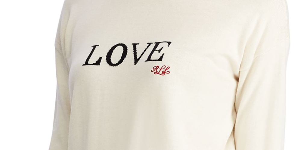 Suéter Ralph Lauren Feminino com Estampa de Logo e Gola Redonda, Manga Longa, Branco, Tamanho Grande