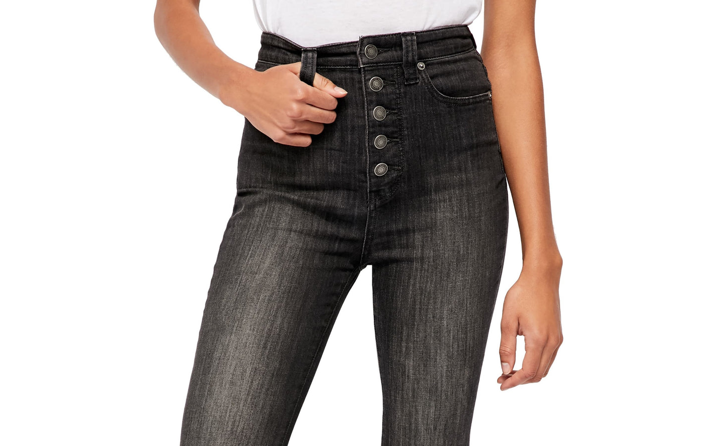 Calça jeans flare feminina insubstituível de cintura alta, preta, tamanho 31, da Free People