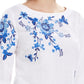 Blusa feminina bordada com manga dividida Charter Club, azul, tamanho extragrande