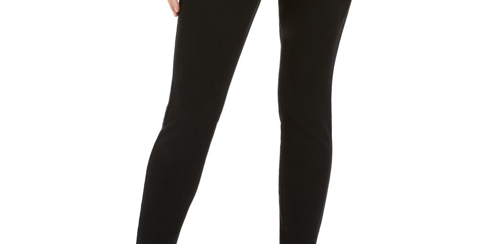 Calças jegging femininas de cintura alta e ajuste curvilíneo, pretas, tamanho 10, da Style &amp; Co