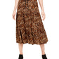 Saia feminina com estampa animal estilo &amp; co marrom tamanho extragrande