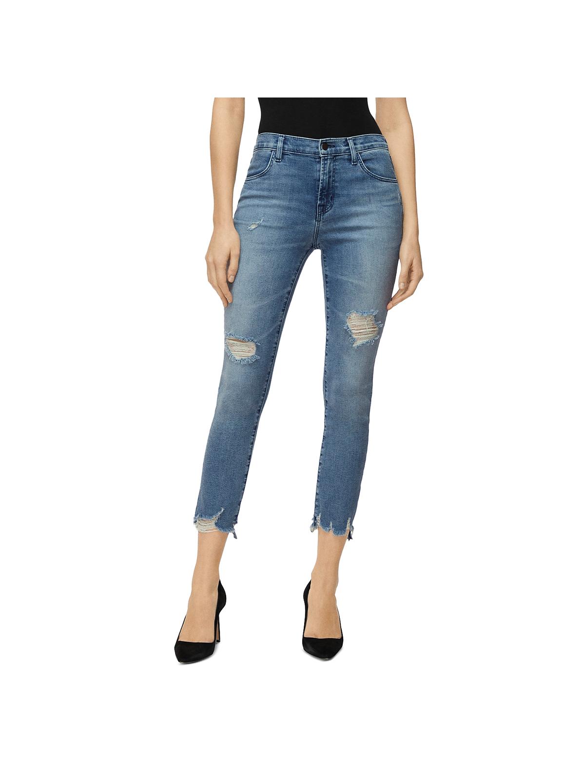 Calça jeans skinny feminina Alana Denim Destroyed da J Brand, azul, tamanho 31