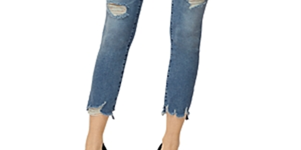 Calça jeans skinny feminina Alana Denim Destroyed da J Brand, azul, tamanho 31