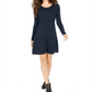 Vestido suéter canelado feminino Style &amp; Co, azul marinho, tamanho pequeno P