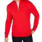 Suéter masculino Alfani com zíper e acabamento canelado, vermelho, tamanho pequeno