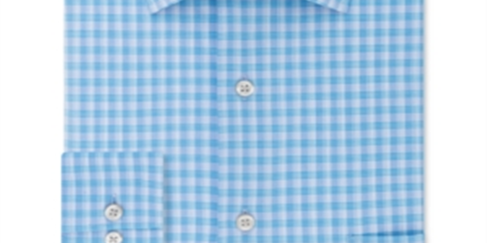 Camisa social masculina Van Heusen de ajuste regular, azul, tamanho 16