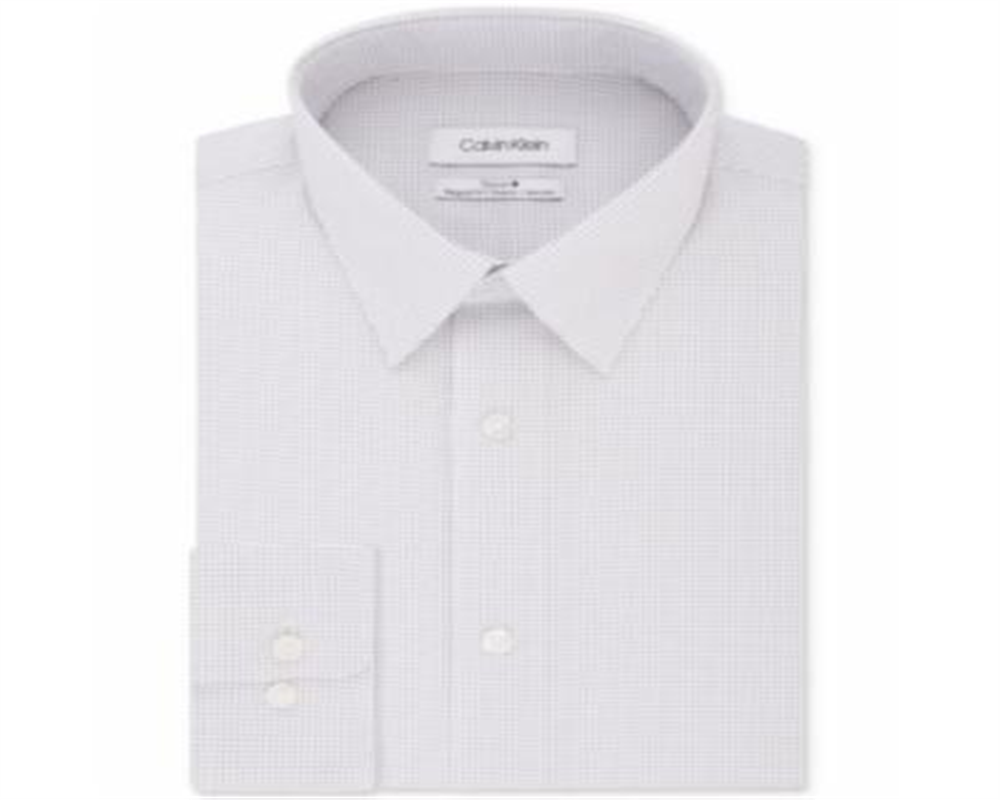 Camisa social Calvin Klein Classic Regular Fit Masculina, sem passar, com elastano, roxa, tamanho 16,5 x 34 x 35