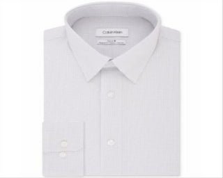 Camisa social Calvin Klein Classic Regular Fit Masculina, sem passar, com elastano, roxa, tamanho 16,5 x 34 x 35